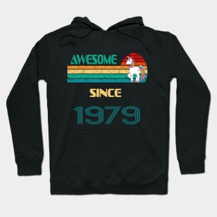 Awesome Since 1979 Funny 40th Birthday Unicorn Lover Gift Idea Hoodie